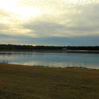 Lake at sunset at Reed Bingham State Park Georgia