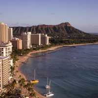 View from Waikiki Beach in Honolulu, Hawaii