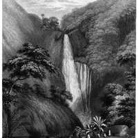 Drawing of the Hanapepe Valley in Hawaii