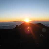 Sunset over Mauna Kea in Hawaii