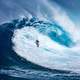 Surfer riding Giant Wave in Hawaii