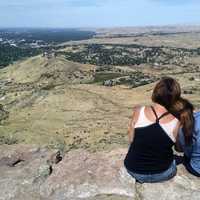 Mother and Daugher looking at Boise from Table Rock in Idaho