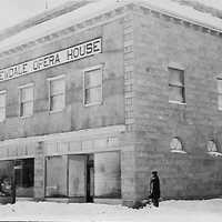 Newdale Opera House on Main St. Newdale Idaho