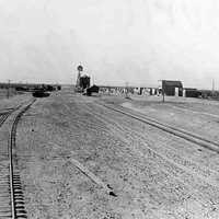 Railroad landscape black and white in Heyburn, Idaho