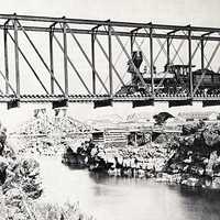 Utah and Northern Bridge black and white in Idaho