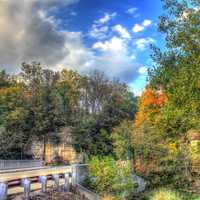 Bridge and Landscape at Apple River Canyon State Park, Illinois