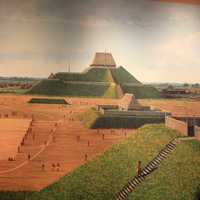 Half Picture of Ancient Cahokia at Cahokia Mounds, Illinois