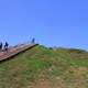 Looking up Monks Mound at Cahokia Mounds, Illinois