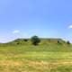 Monk's Mound in the distance at Cahokia Mounds, Illinois