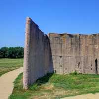 Part of the wall at Cahokia Mounds, Illinois