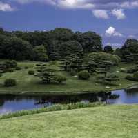 Landscape and island in the Japanese Gardens