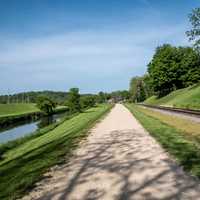 Landscape of the Walkway by the River in Galena