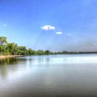 Viewing the lake at Horseshoe lake State Park, Illinois