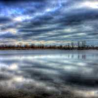 Sky over pond at Illinois Beach State Park, Illinois