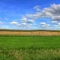 Farm and Fields Landscape on the Jane Adams Trail, Illinois