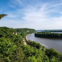 Landscape View of the curving Mississippi River