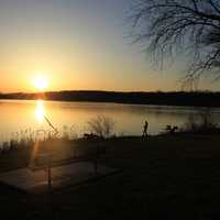 Fishing into the Sunset at Rock Cut State Park, Illinois