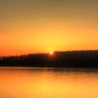 Orange Sunset at Rock Cut State Park, Illinois