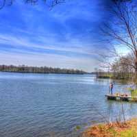 Lake scenery at Sangchris Lake State Park, Illinois