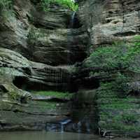 Waterfall from the Canyon at Starved Rock State Park, Illinois