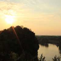 Glaring sunset at Starved Rock State Park, Illinois