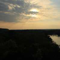 Sunset behind Clouds at Starved Rock State Park, Illinois