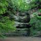 Full view of Canyon Waterfall in Starved Rock State Park, Illinois