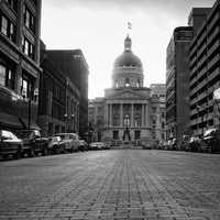 Capital Building  and Cityscape in Indianapolis, Indiana