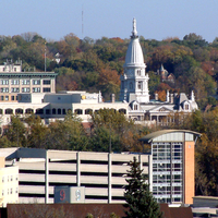 Looking at the skyline of Lafayette, Indiana