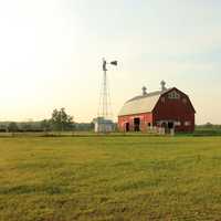 Barn on farmland at Prophetstown State Park, Indiana