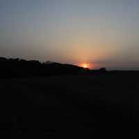 Sun setting behind Trees at Prophetstown State Park, Indiana