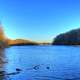 Wide river at Backbone State Park, Iowa