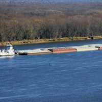 Ship on the river at Bellevue State Park, Iowa