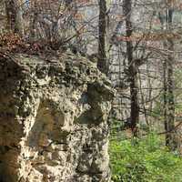 Rock and forest view at Bellevue State Park, Iowa