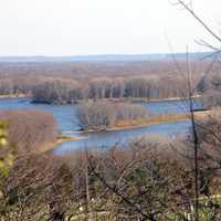 View of River Behind Lodge at Bellevue State Park, Iowa