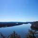 Landscape of the wide gaping Mississippi at Effigy Mounds, Iowa