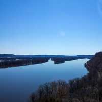 Looking up and the river landscape at Effigy Mounds National Memorial, Iowa