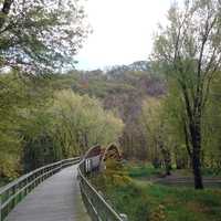 Bridge on Hiking Trail at Effigy Mounds, Iowa