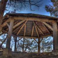 Closeup of the Shelter at Maquoketa Caves State Park, Iowa