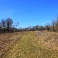 Hiking Trail on the grassland at Maquoketa Caves State Park, Iowa