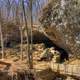 Walkway under the rock at Maquoketa Caves State Park, Iowa