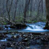 Landscape of the Cascading Creek at Dunning Falls, Iowa