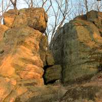 Rock structure at Pikes Peak State Park, Iowa