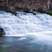 Siewer Springs Waterfall close-up in Iowa