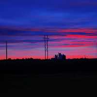 Dawn at the roadside at Mount Sunflower, Kansas