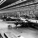 Boeing B-29 assembly line during 1944 in Wichita, Kansas