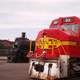 Locomotives on display at the Great Plains Transportation Museum in Wichita, Kansas