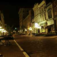 Downtown Frankfort at night in Kentucky