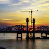 Bridge and sunset in Louisville, Kentucky