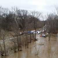 Flooding near the train tracks in Kentucky
